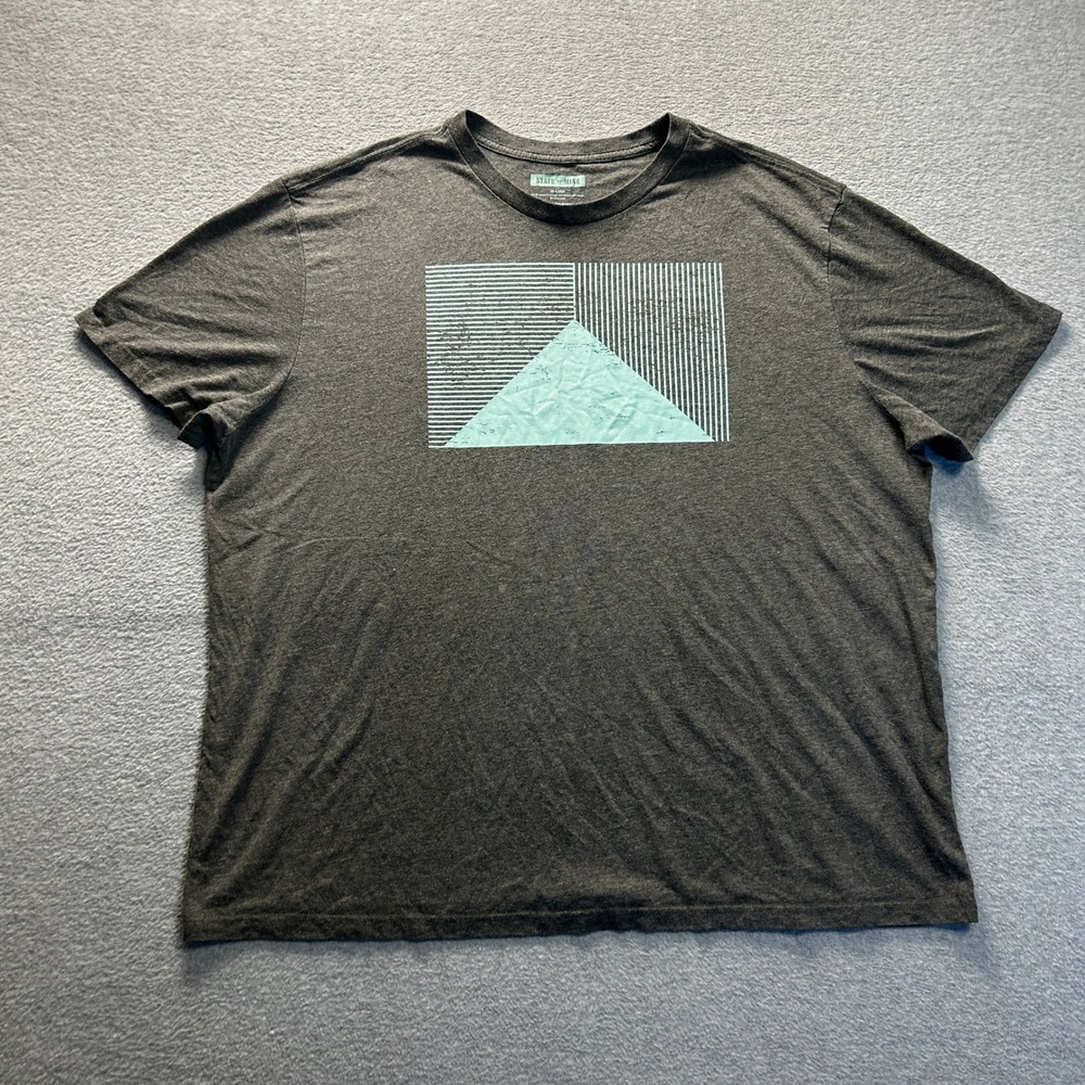 State of Mine Mens XXL Charcoal Gray Geometric Triangle Streetwear Urban Tee